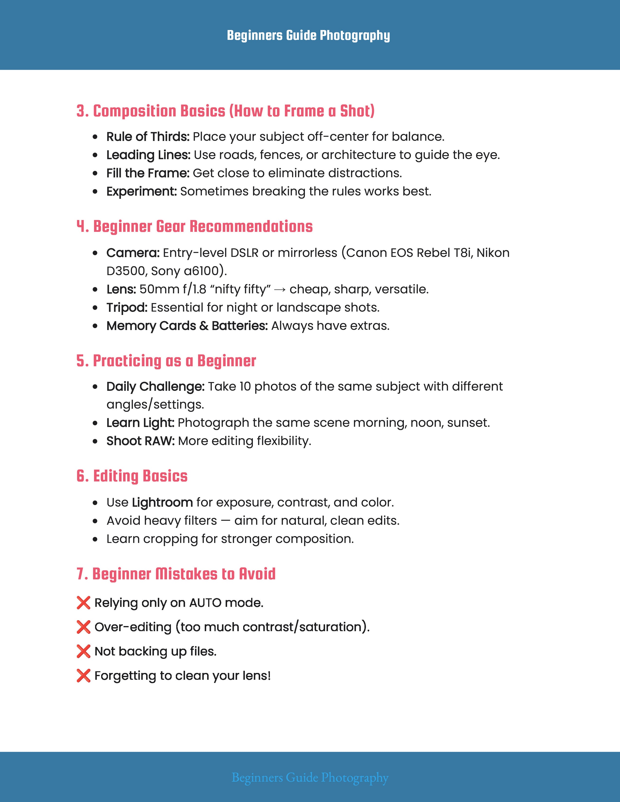 Beginners Guide to Photography